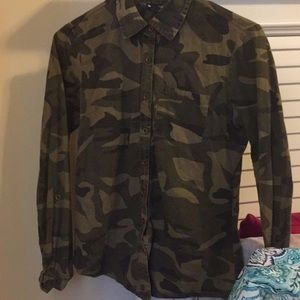 Camouflage button down polo